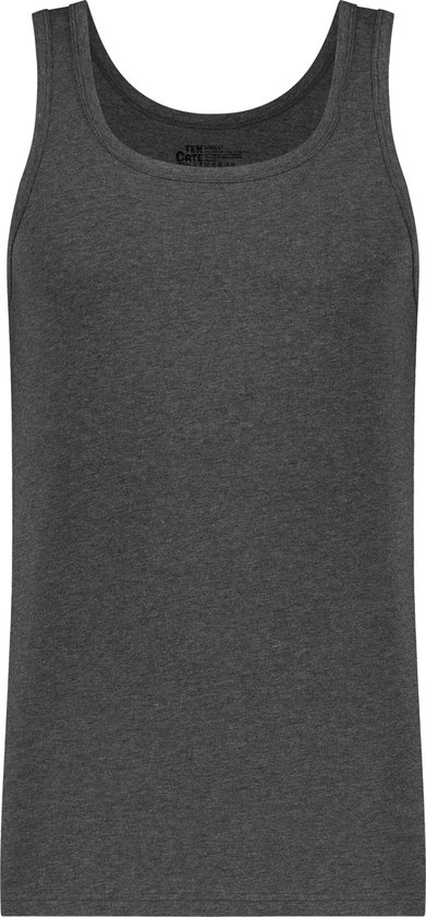 ten Cate Basics men singlet (pack de 2) - chemises pour hommes col rond - gris anthracite chiné - Taille: XXL