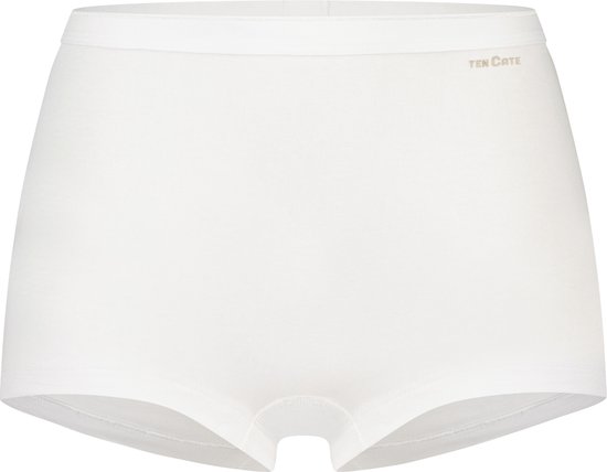 Witte short met logo 'TEN CATE' op de elastische band.