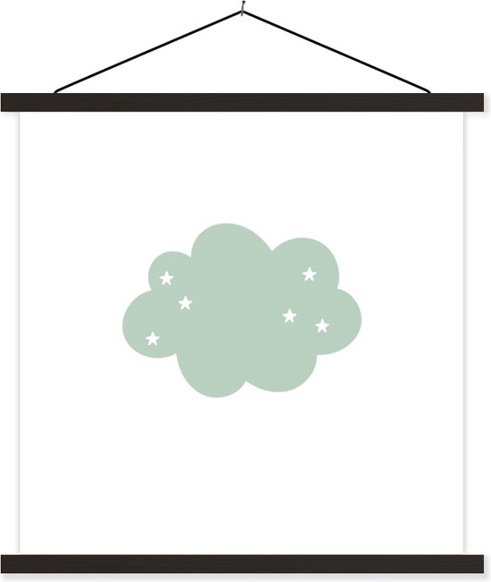 Affiche scolaire nuage - Déco chambre d'enfant - Nuage - Meiden - Garçons - Etoiles - Pastel - 90x90 cm - Affiche scolaire enfants
