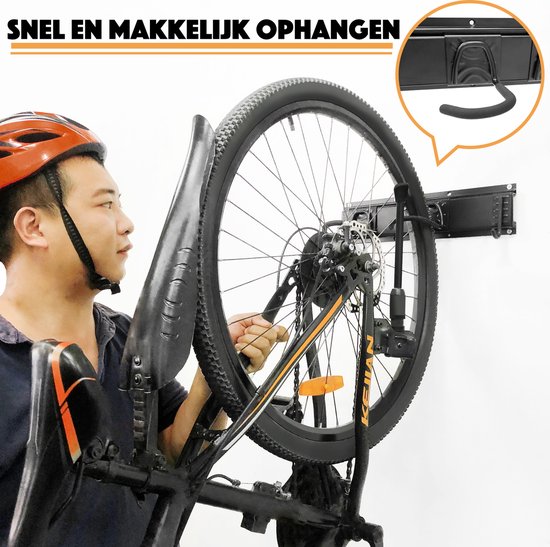 Fiets ophangsysteem voor fietsen accessoires en garage tools - fietsrek - fietslift - muurbeugel fiets - fietshaak - fiets ophangbeugel - fiets - inclusief schroeven en pluggen
