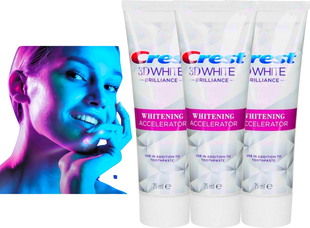 Crest 3D White Brilliance Whitening Toothpaste - Whitening Tandpasta - Wittere Tanden - Tandpasta Whitening - 3 x 75ml