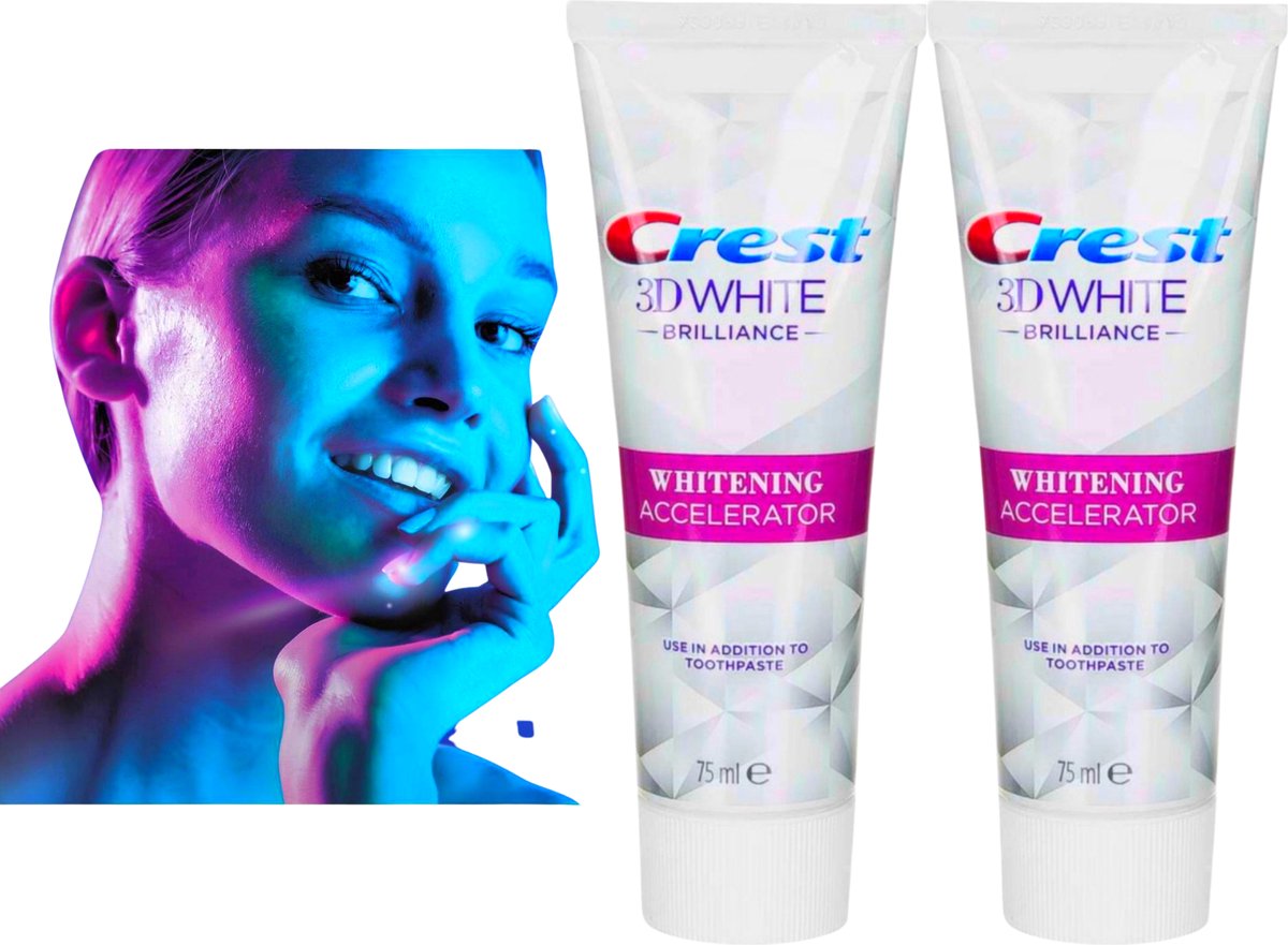 Crest 3D White Brilliance Whitening Toothpaste - Whitening Tandpasta - Wittere Tanden - Tandpasta Whitening - 2 x 75ml