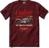 The Endless Freedom | Motor - Hobby - Vintage - T-Shirt - Unisex - Burgundy - Maat XL