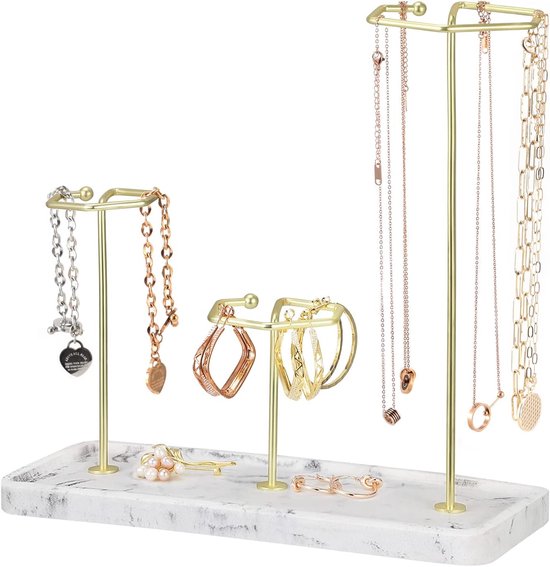 Support d'organisateur de bijoux, support de porte-bijoux de hauteur  irrégulière avec... | bol.com
