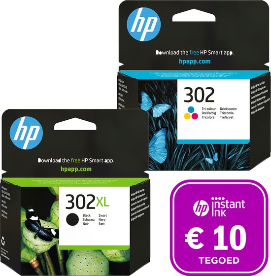 HP 302 - Cartouche d'encre 302XL Zwart & 302 Couleur + Crédit d'encre  instantané | bol.com