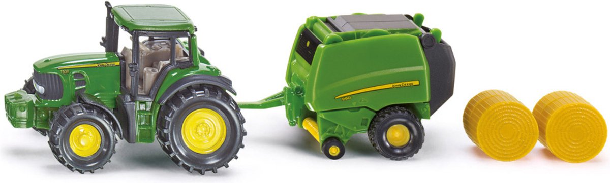 SIKU 1665, John Deere Tractor met Balenpers en 2 hooibalen, metaal/kunststof — afbeelding 8