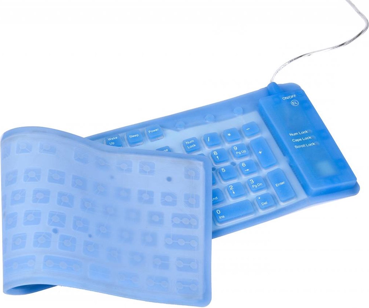 Flexibel USB Toetsenbord Fullsize Blauw 1