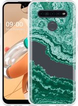 LG K41S Hoesje Turquoise Marble Art - Designed by Cazy