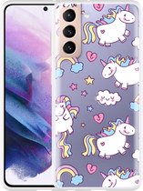 Hoesje Geschikt voor Samsung Galaxy S21 Fat Unicorn