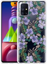 Hoesje Geschikt voor Samsung Galaxy M51 Purple Flowers