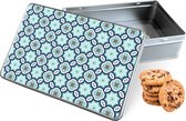 Cookie Tin Mandala Pattern Rectangle - Boîte de rangement 20x13x5 cm