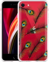 iPhone SE 2020 Hoesje Peacock Feathers - Designed by Cazy