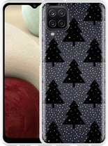 Hoesje Geschikt voor Samsung Galaxy A12 Snowy Christmas Trees