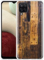 Hoesje Geschikt voor Samsung Galaxy A12 Special Wood