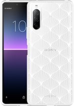 Sony Xperia 10 II Hoesje White Abstract Pattern Designed by Cazy