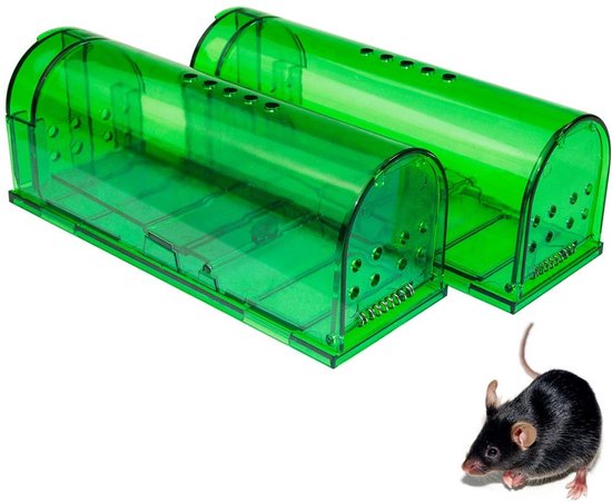 Igoods® Diervriendelijke Muizenval - Muizenverjager - Lokdoos Voor Binnen en Buiten - 2 Stuks