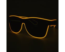 LED Bril Geel - Lichtgevende Bril - Bril met LED verlichting - Bril met Licht - Feestbril - Party Bril - Neon