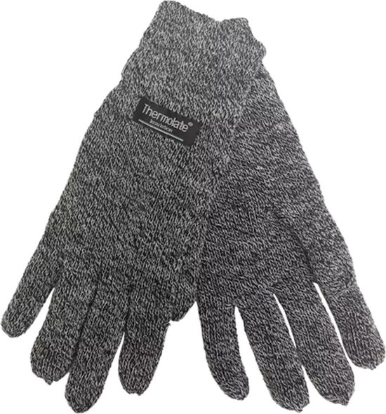 Thermo Handschoenen Maat S / M - Licht Grijs - Acryl - Winter - Sneeuw - Winterkleding