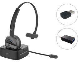 Conceptronic POLONA03BDA hoofdtelefoon/headset Hoofdtelefoons Draadloos Hoofdband Kantoor/callcenter Bluetooth Oplaadhouder Zwart