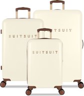 SUITSUIT Fab Seventies - Kofferset 3delig - 55 + 66 + 76 cm - 186L - Gebroken Wit