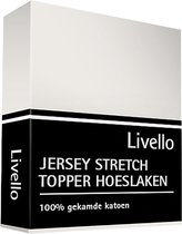 Livello drap housse Jersey Surmatelas Creme 180x200/210