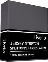 Livello splittopperhoeslaken - Antraciet 180x200