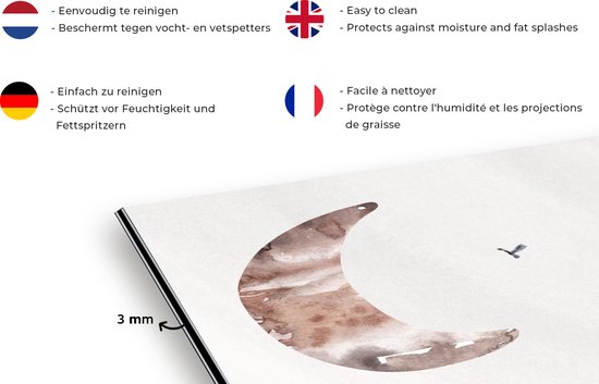 Spatscherm keuken 100x65 cm - Kookplaat achterwand Quotes - Kinderen - Be unique - Jongens - Meisjes - Waterverf - Muurbeschermer - Spatwand fornuis - Hoogwaardig aluminium