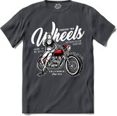 Forever Two Weels | Motor - Hobby - Vintage - T-Shirt - Unisex - Mouse Grey - Maat XXL