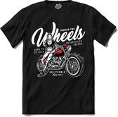 Forever Two Weels | Motor - Hobby - Vintage - T-Shirt - Unisex - Zwart - Maat S