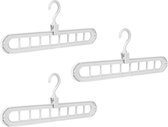 DW4Trading Cintres peu encombrants réglables - Organisateur de garde-robe - 9 trous - 3 pièces - 33x18 cm - Blanc