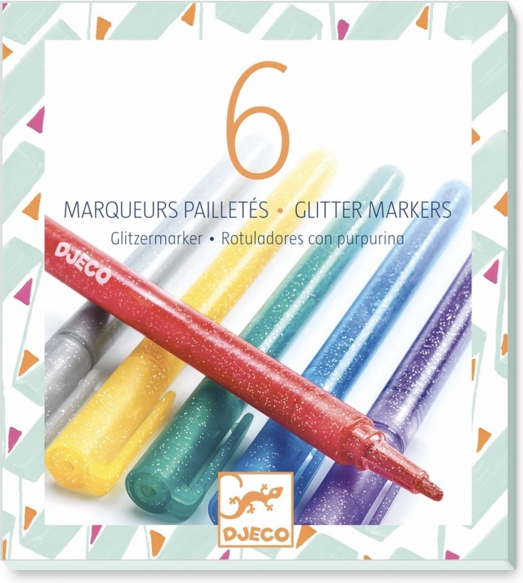 Djeco kleuren 6 glitter markers - sweet