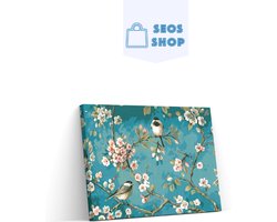 SEOS Shop ® Diamond Painting Volwassenen - Diamond Painting Kinderen - Diamond Painting Pakket Volledig - Amandel Bloesem - 40x50 cm