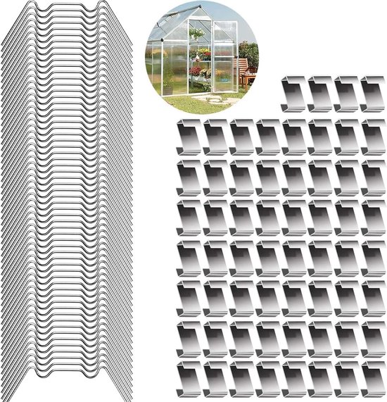 50 x broeikasklemmen 30 x haken, stabiele broeikasklemmen, ophanginrichtingen voor kassen, perfecte oogjes, plantensteunen, plastic klemmen voor je kas en paradijs
