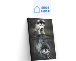 SEOS Shop ® Diamond Painting Volwassenen - Diamond Painting Kinderen - Diamond Painting Pakket Volledig - Wolven Welpje naar Volwassen Wolf - 25x30 cm