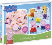 Peppa Pig 2 in 1 knutselset - knutselen armbandjes maken en pompom creatief speelgoed - Bambolino Toys