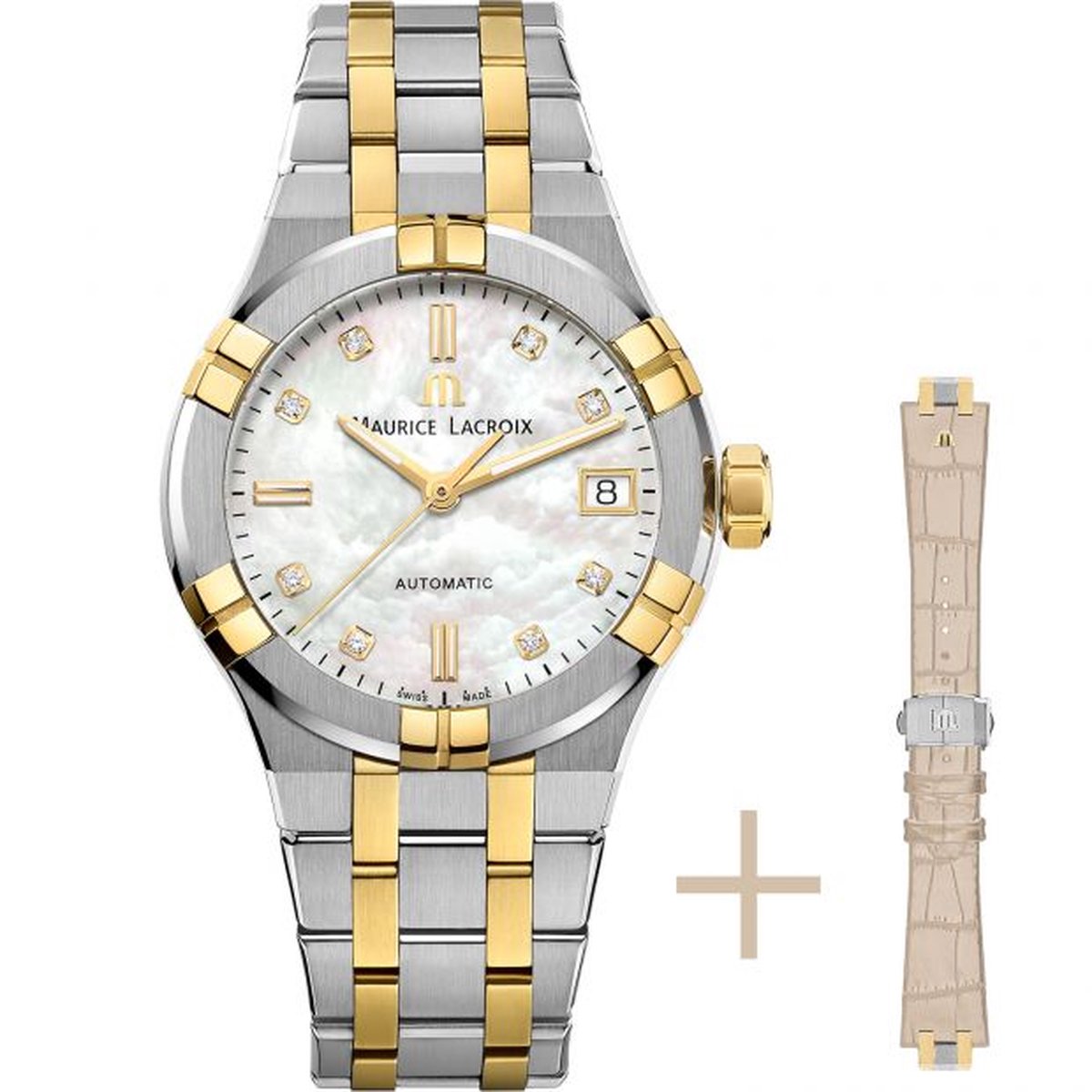 Maurice Lacroix - AI6006-PVY13-1702 - Aikon - horloge - automaat - dames - diamant