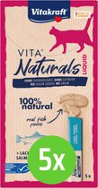 Vitakraft Vita Naturals Liquid Snack Zalm 5 stuks - 5 verpakkingen