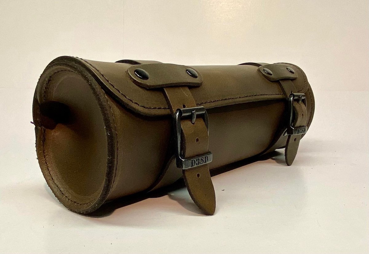 Dries Design D3SD - Roltas - Toolrol - Gereedschaps rol - Tool rol - Harley - Yamaha - Honda - Suzuki - Kawasaki - Leder - Rolletje - Bruin - 26 x 10 cm