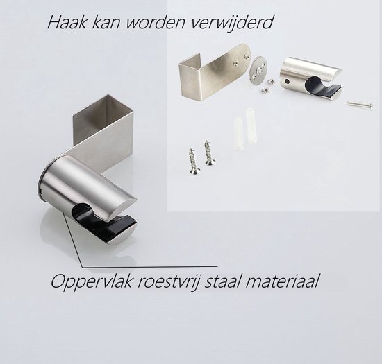 BetterSells® Bidet Handdoucheset - Shattaf - Bidet Sproeier uit geborsteld RVS - Inclusief slang, T-stuk & wandhouder - BetterSells