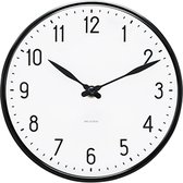 Arne Jacobsen Station Clock Horloge Murale Zwart Wit - Ø 16 cm - 43623