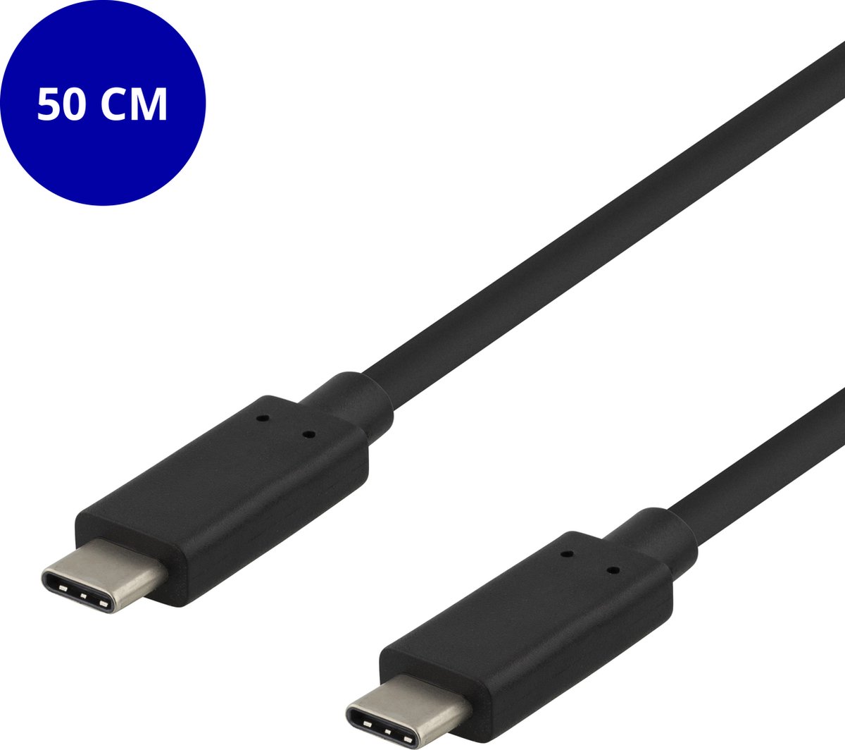 DELTACO USBC-1121 USB-kabel 0,5 cm Zwart