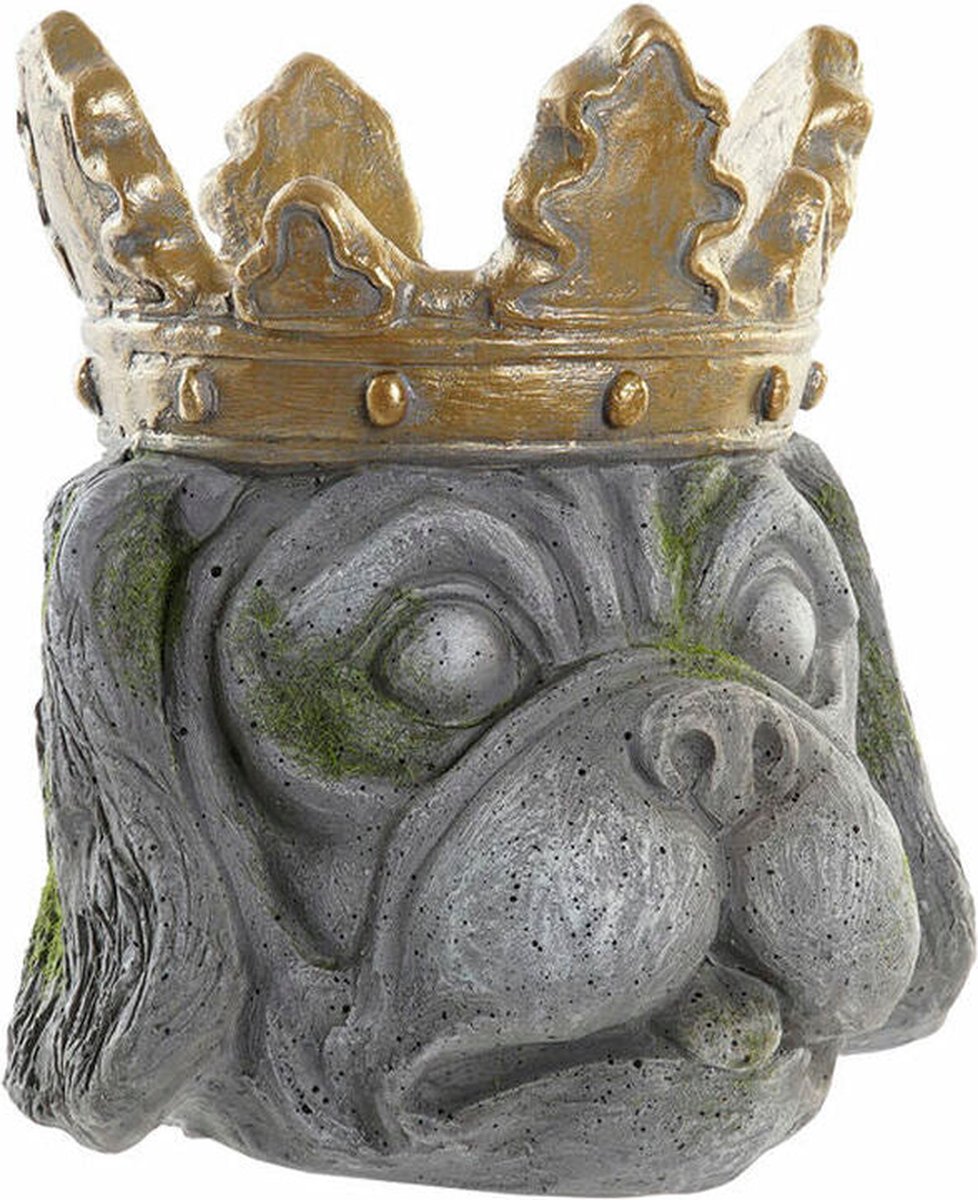 Grondlegger DKD Home Decor Grijs Gouden Hond Magnesium (28,5 x 28,5 x 30,9 cm)