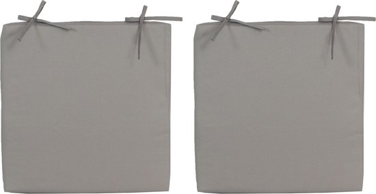 8x coussins de chaise pour chaises d'intérieur et d'extérieur de couleur gris 40 x 40 cm - Coussins de Chaises de jardin