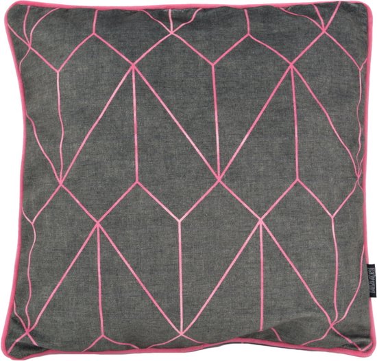 Sierkussen Velvet Graphic Pink | 45 x 45 cm | Velvet/Polyester