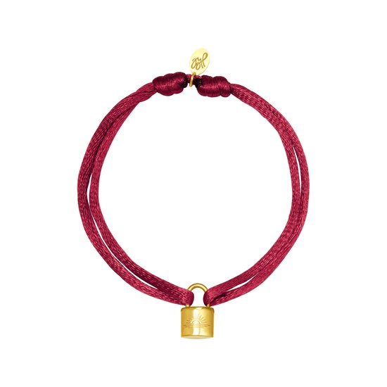 Armband - Yehwang - Satin Lock - Bordeaux - Goud - Slotje