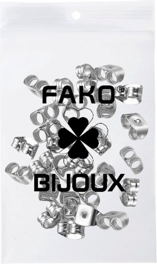 Fako Bijoux® - Oorbel Stoppers / Achterkantjes - 6mm - Zilverkleurig - 25 Stuks - 
