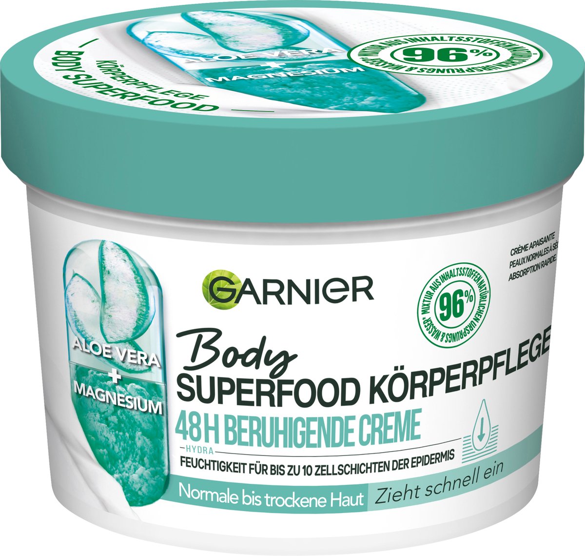 Garnier Body Body Superfood Verzorgingscrème Aloe Vera, 380 ml