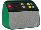 BBrain Muziekspeler - Hulpmiddelen voor ouderen met dementie - Eenvoudige DAB+ Senioren radio - Dementie radio - Zelfstandig te bieden met één knop - Groen