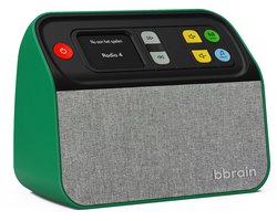 BBrain Muziekspeler - Hulpmiddelen voor ouderen met dementie - Eenvoudige DAB+ Senioren radio - Dementie radio - Zelfstandig te bieden met één knop - Groen