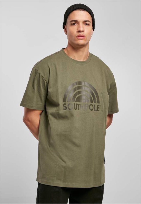Southpole - Basic Heren T-shirt - S - Olijfgroen